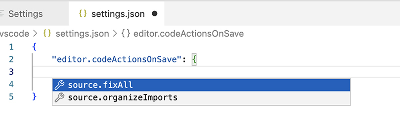 Editing settings.json