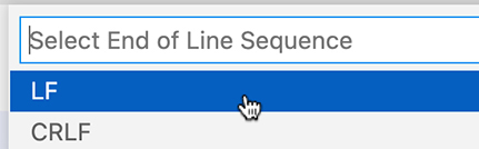 Updating the current file’s end-of-line sequence