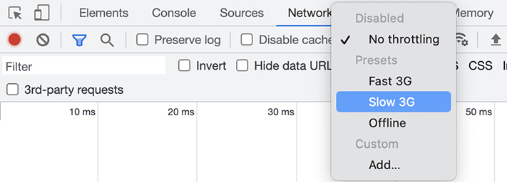 Modeling a slow network