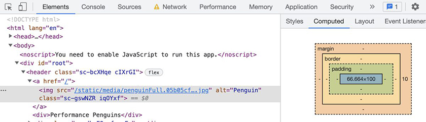 Image element dimensions