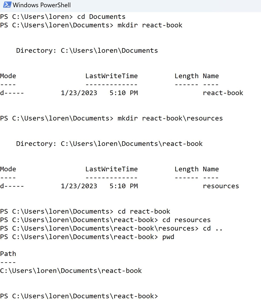 Changing and checking directories on Windows