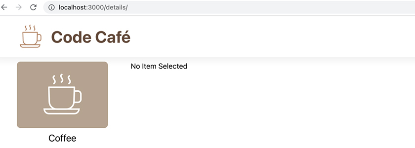 Displaying the “No Item Selected” index route
