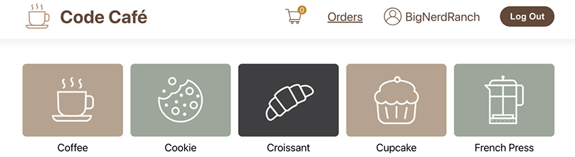 Orders link for a logged-in associate