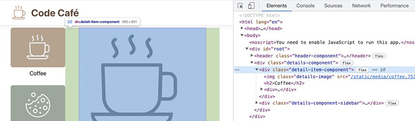 Inspecting the fragment