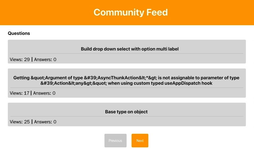 Figure 4.4 – The application after adding pagination 