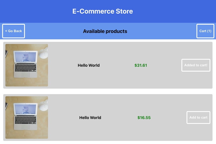 Figure 7.6 – Updating the products in the cart 