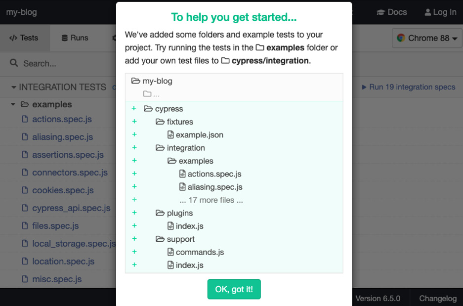 Figure 7.1 – First Cypress open run 