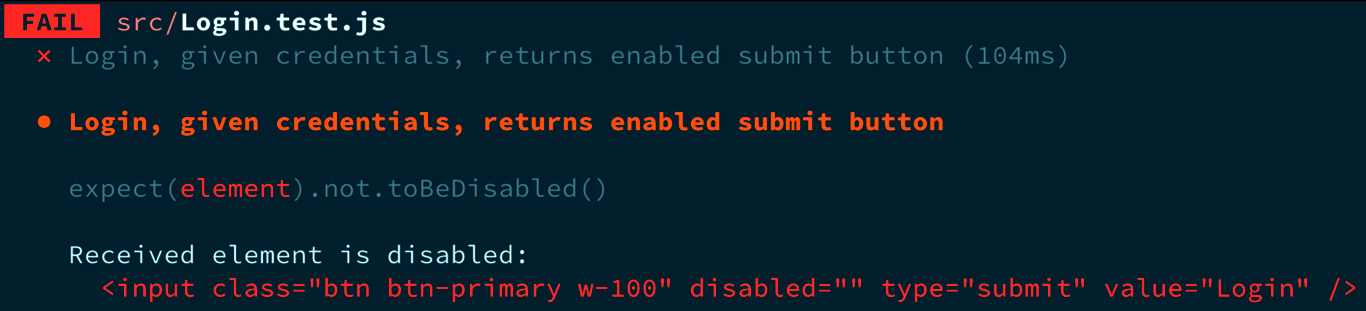 Figure 1.6 – Second login component false negative test