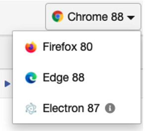 Figure 7.2 – Cypress browser dropdown 