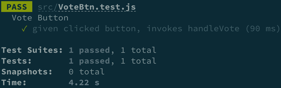 Figure 3.20 – TDD Vote Button test step 4 