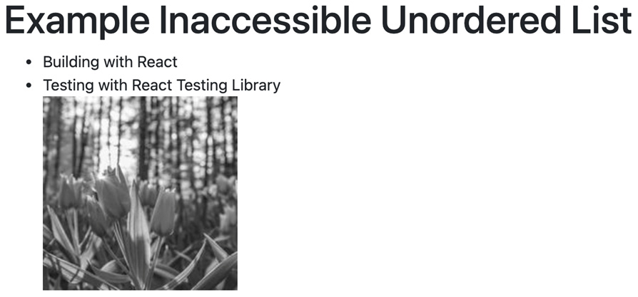 Figure 6.15 – An inaccessible list 