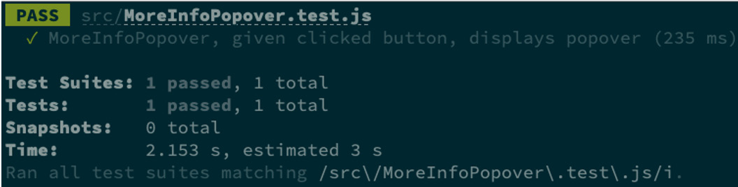 Figure 6.26 – The popover test results 