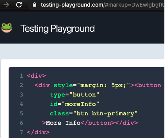 Figure 6.19 – The Testing Playground HTML structure 