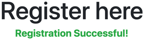 Figure 4.3 – Registration success