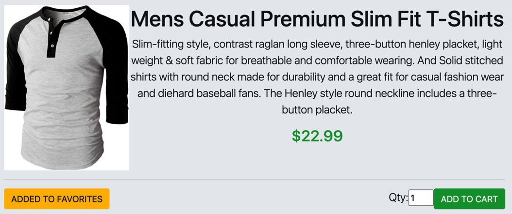 Figure 4.6 –Favorited product details