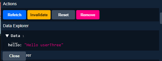 Figure 5.2 – React Query Devtools Query Details tab displaying Actions and Data Explorer