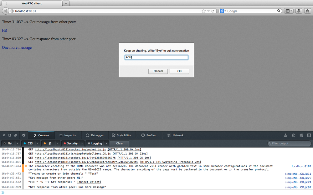 Keeping on chatting (joiner’s side)