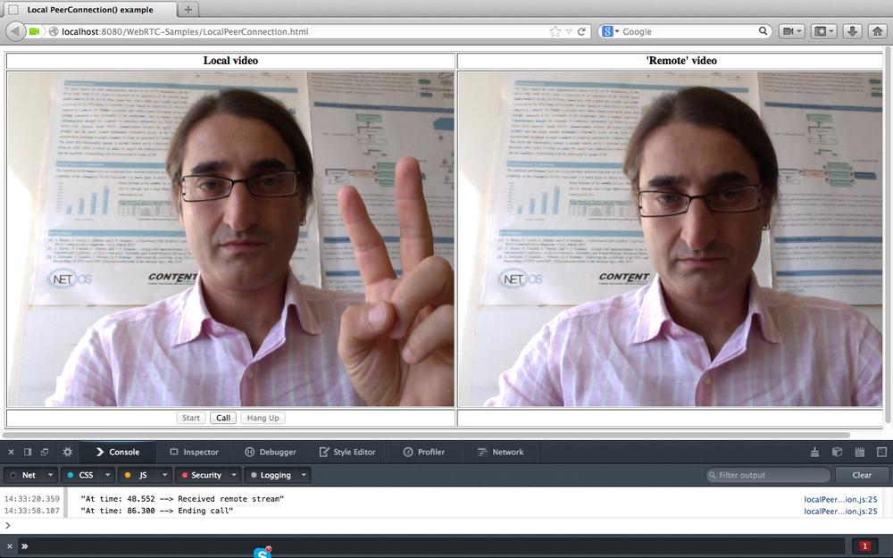Firefox after tearing down a call