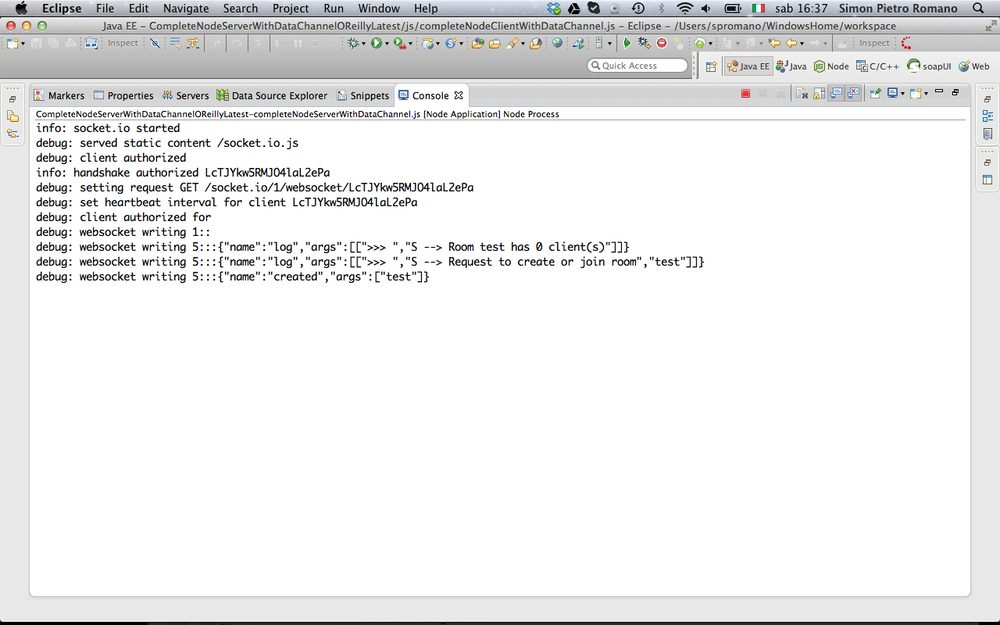 Signalling server creating the signaling channel