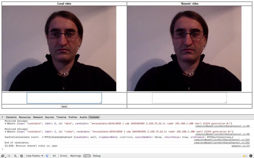 Communication established in Chrome: Joiner’s side