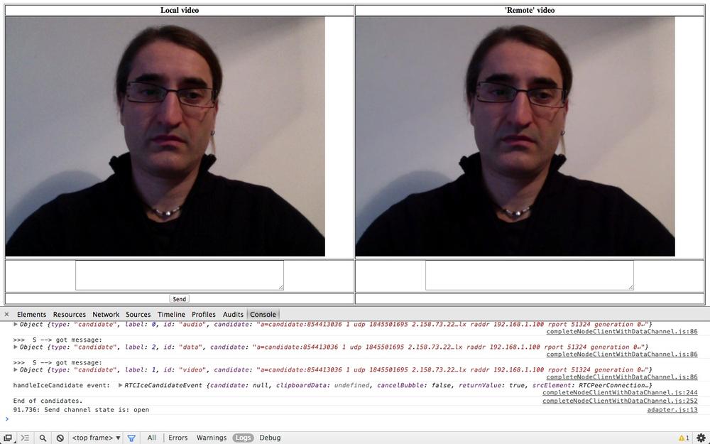 Communication established in Chrome: Initiator’s side