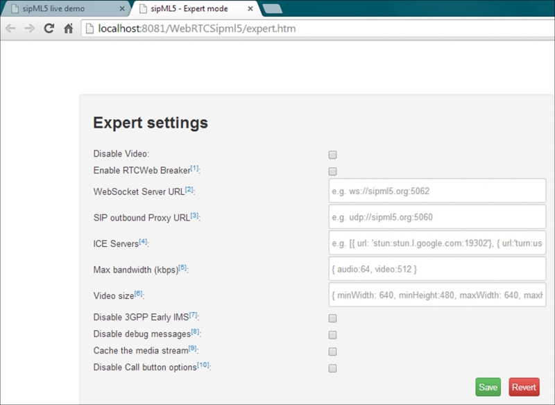 Developing our customized version of the sipML5 client