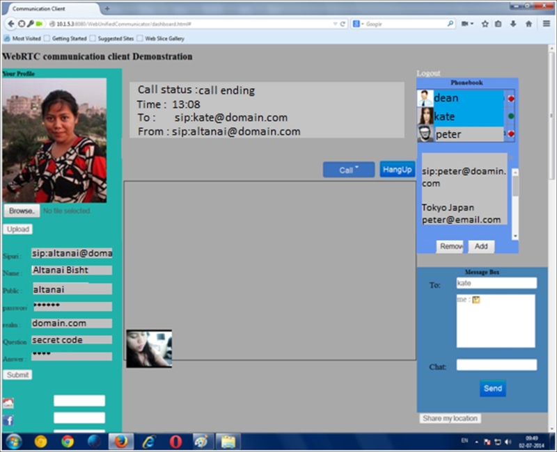 Mozilla browser support for WebRTC clients