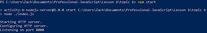 Figure 6.8: Listening on port 8000 
