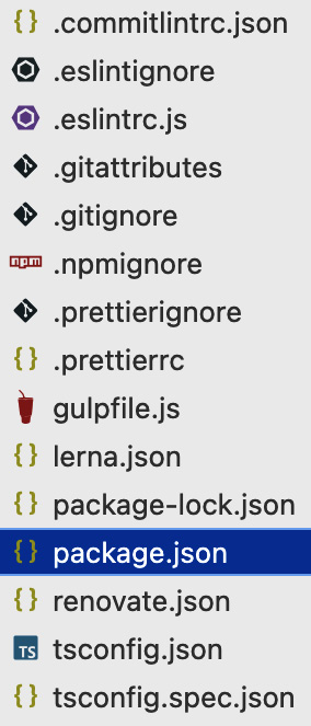 Figure 4.8: Package configurations of Nest.js
