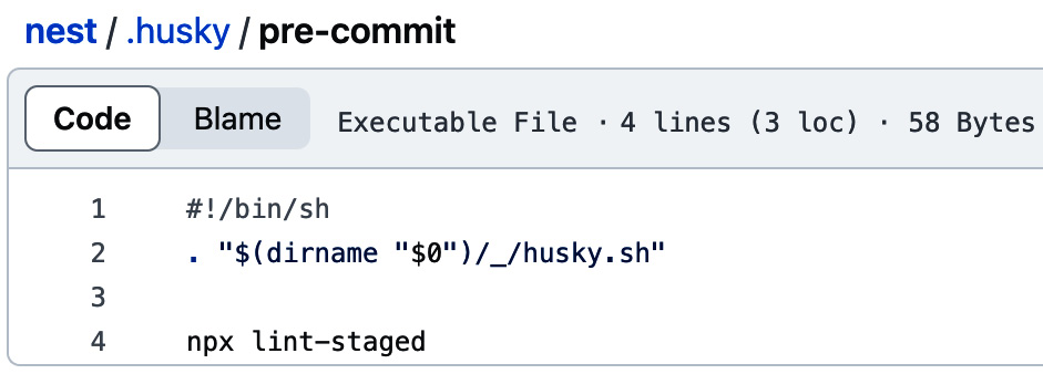 Figure 4.7: The pre-commit hook configuration