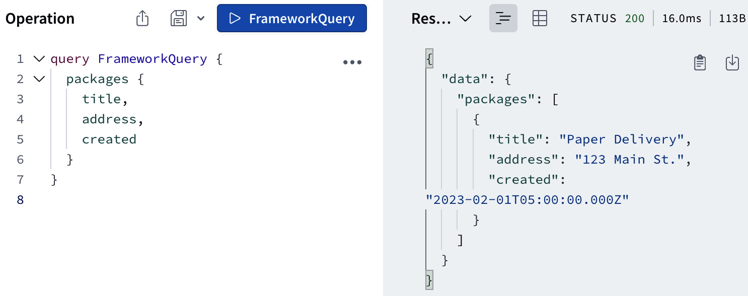 Figure 7.5: An Apollo GraphQL sandbox request