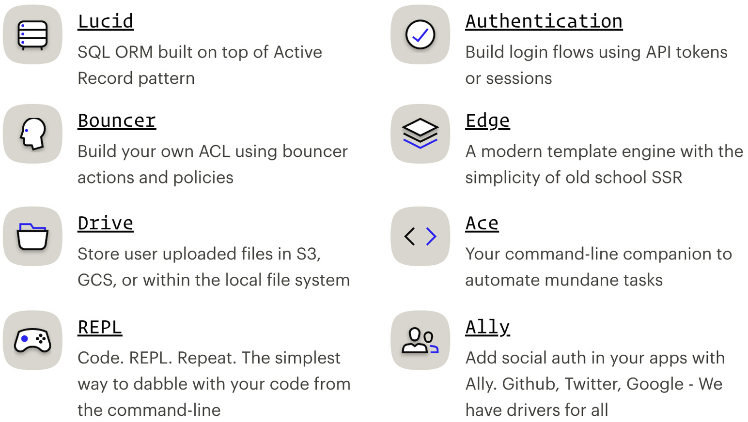 Figure 10.1: The modularity of AdonisJS