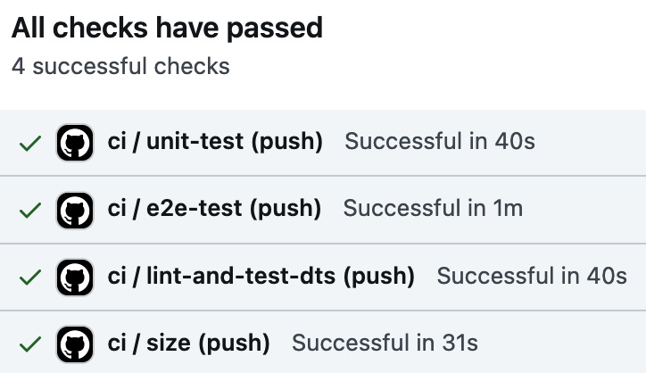 Figure 4.6: Vue.js reporting its CI status
