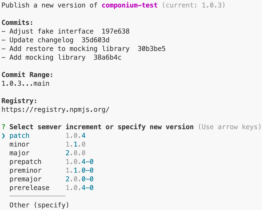 Figure 9.3: Publishing a new release